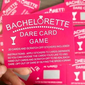 Bachelorette Dare Cards - Hot Pink Scratch-Off Game Cards